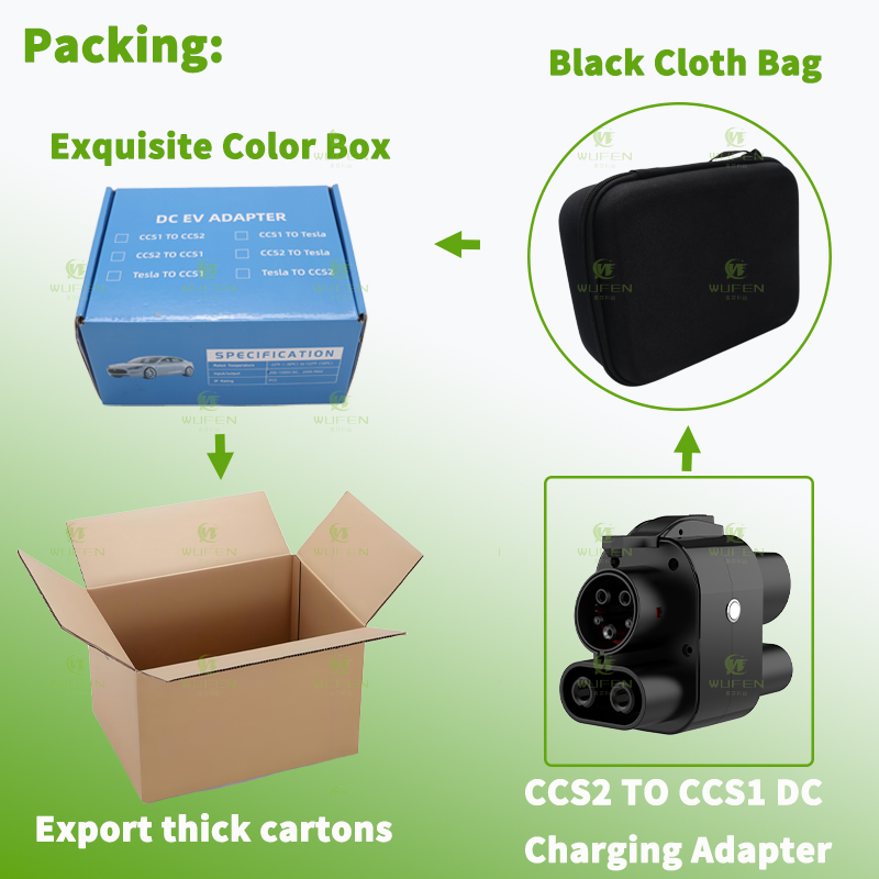 WUFEN CCS2 إلى CCS1 250A محول  - مراجعة Ccs2 To Ccs1 Fast Charge Adapter 250Kw وسعره