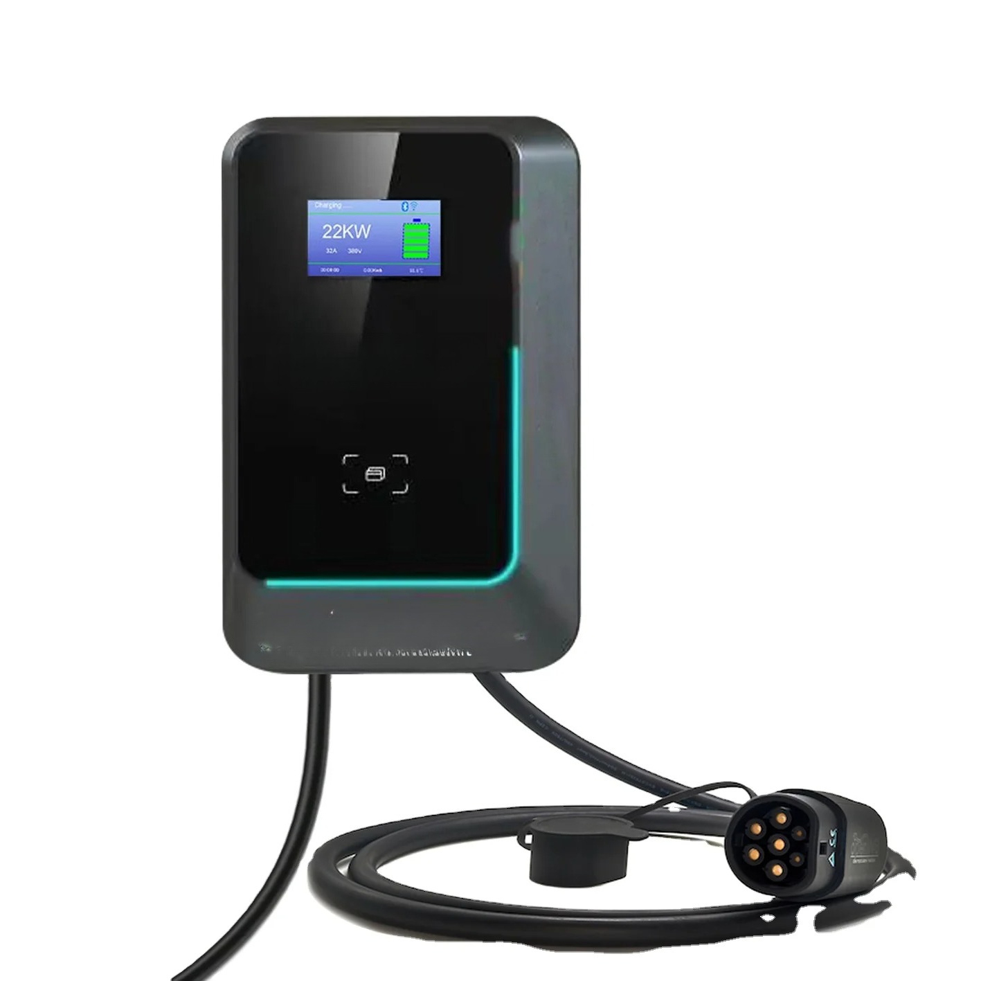 محطة شحن السيارات الكهربائية ا - مراجعة 22Kw Wallbox Type 2 Ocpp Rfid وسعره