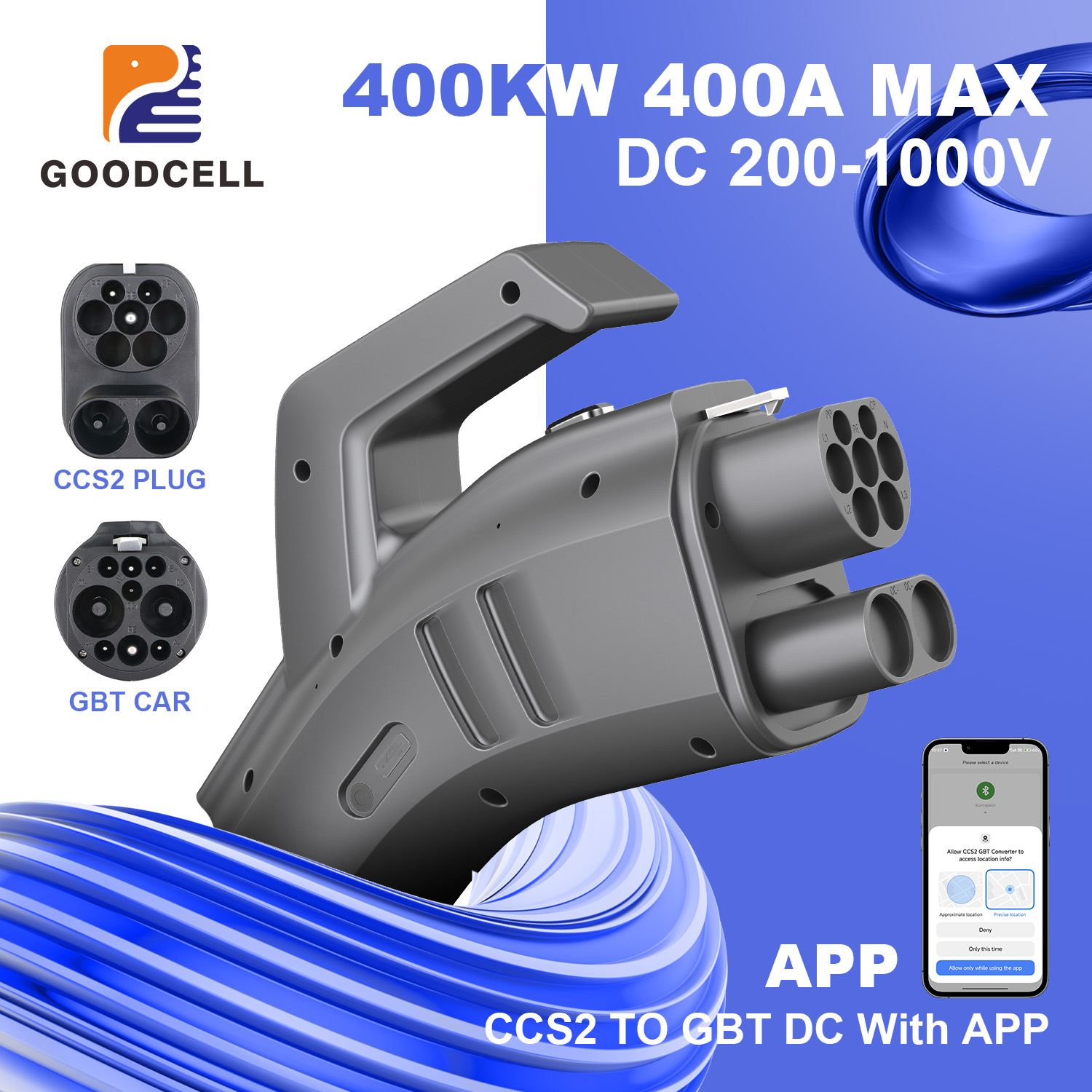 GOODCELL CCS2 إلى GB/T EV مهاي - مراجعة Gb/T To Ccs2 200A Fast Charging Adapter وسعره