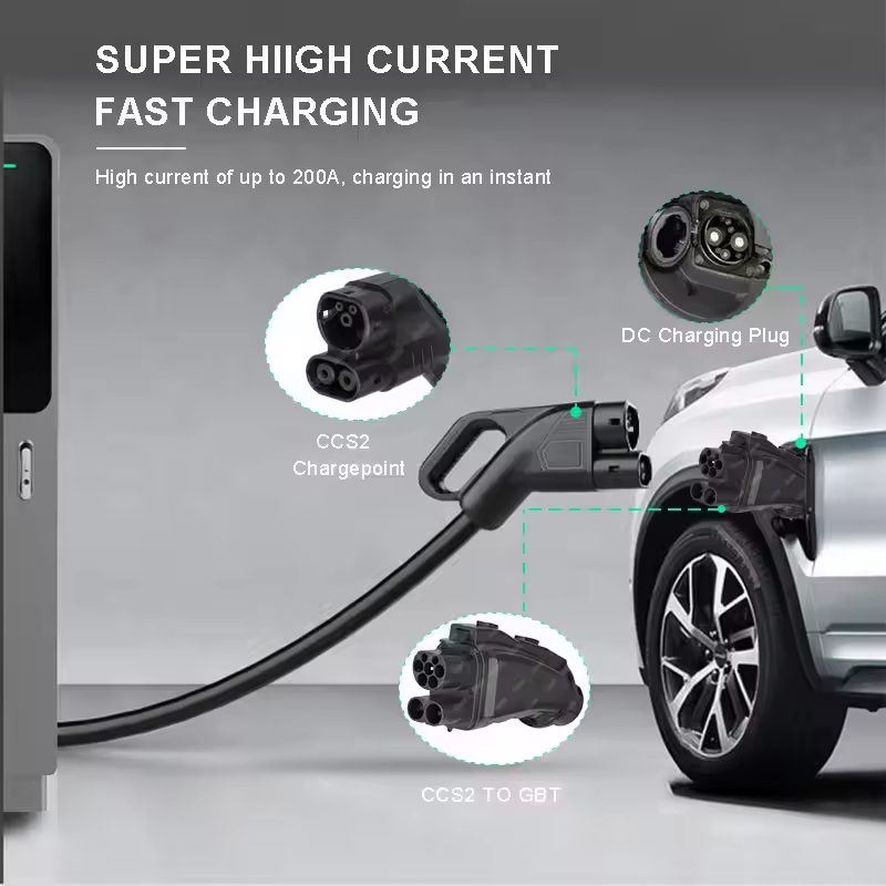 محول شحن سريع للسيارات الكهربا - مراجعة Gb/T To Ccs2 200A Fast Charging Adapter وسعره