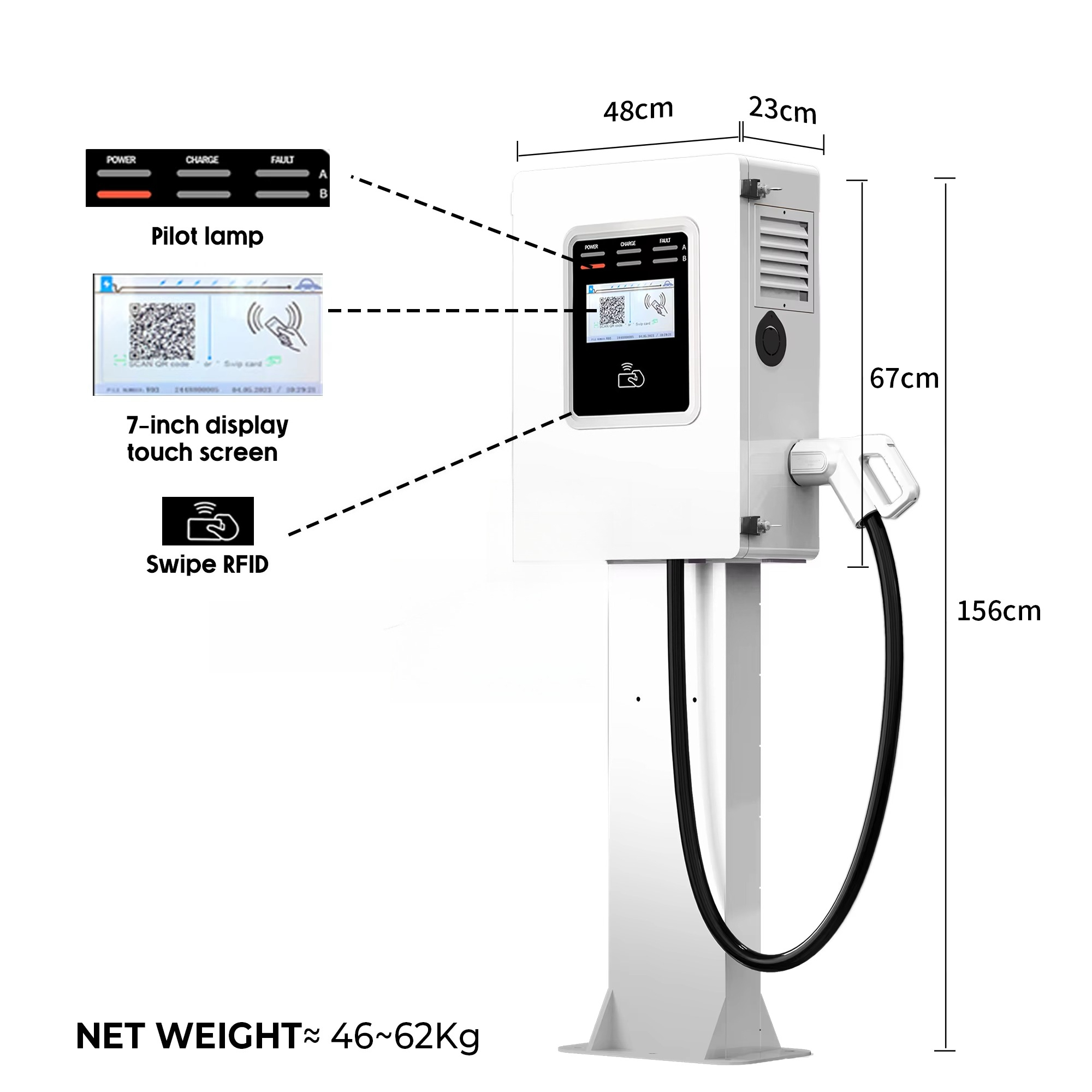 شاحن سيارات كهربائية سريع تجار - مراجعة Dc Fast Charger 30Kw Wallbox Commercial وسعره