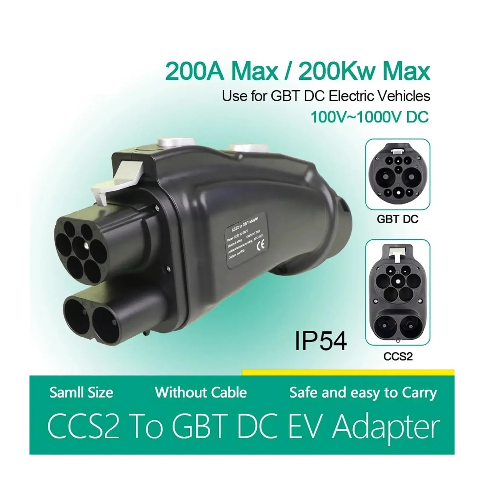 محول CCS Combo 2 إلى GB/T لشحن - مراجعة Gb/T To Ccs2 200A Fast Charging Adapter وسعره